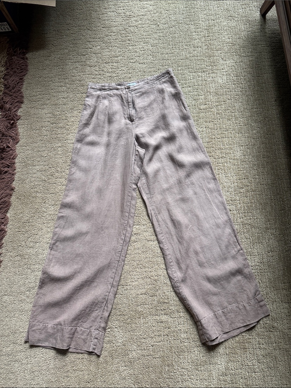 J. Jill Wide-Leg Linen-Blend Pants in Taupe